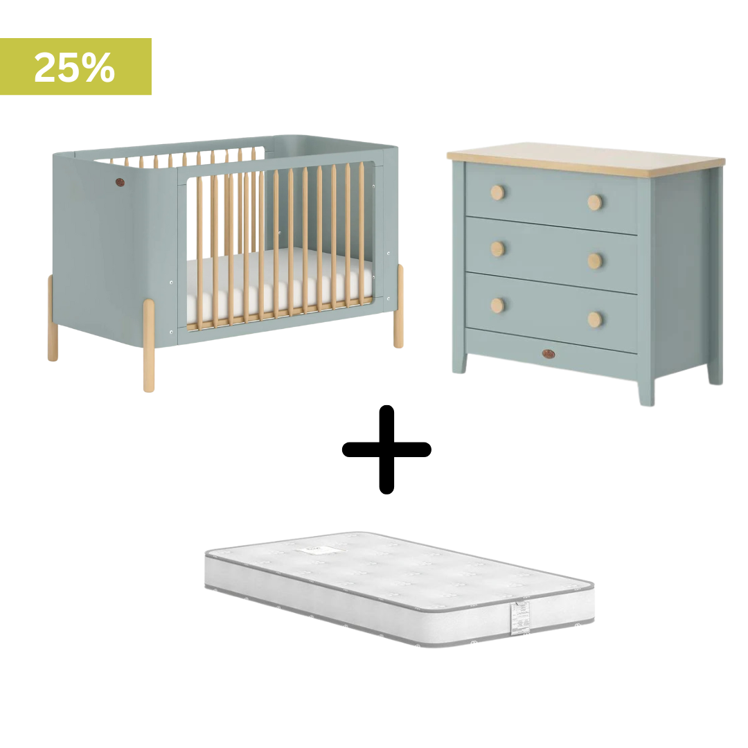Boori - Nova 2 Piece Crib Set with 3 Chest of Drawer